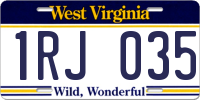 WV license plate 1RJ035