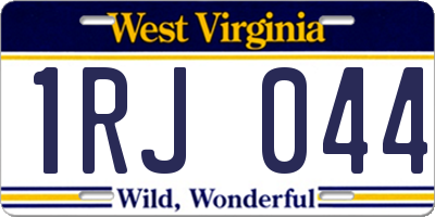 WV license plate 1RJ044