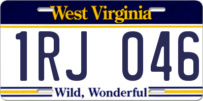 WV license plate 1RJ046