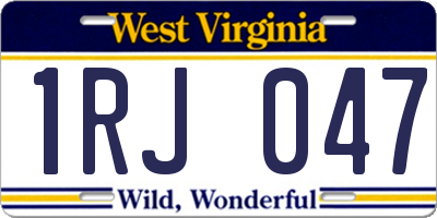 WV license plate 1RJ047