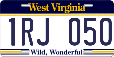 WV license plate 1RJ050