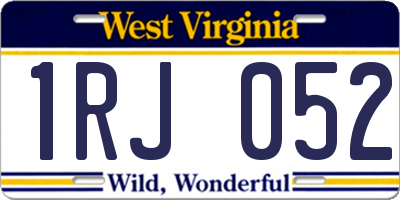 WV license plate 1RJ052