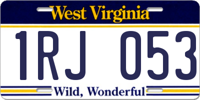 WV license plate 1RJ053