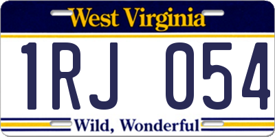 WV license plate 1RJ054