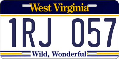 WV license plate 1RJ057