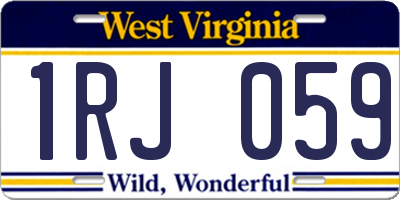 WV license plate 1RJ059