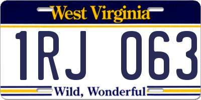 WV license plate 1RJ063