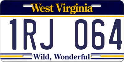 WV license plate 1RJ064