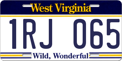 WV license plate 1RJ065