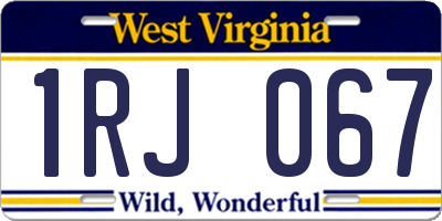 WV license plate 1RJ067