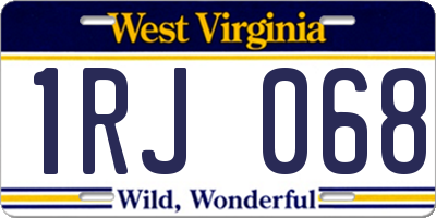 WV license plate 1RJ068