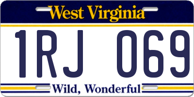 WV license plate 1RJ069