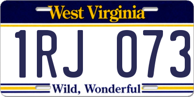 WV license plate 1RJ073