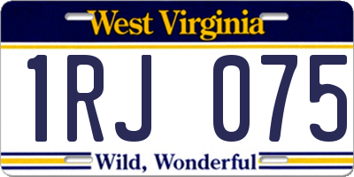 WV license plate 1RJ075