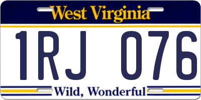 WV license plate 1RJ076