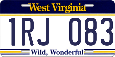 WV license plate 1RJ083