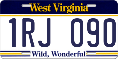 WV license plate 1RJ090