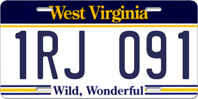 WV license plate 1RJ091