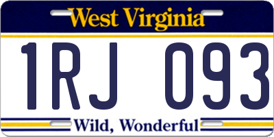 WV license plate 1RJ093