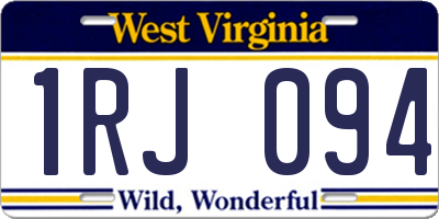 WV license plate 1RJ094