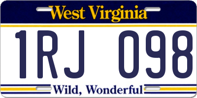WV license plate 1RJ098