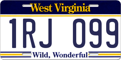 WV license plate 1RJ099