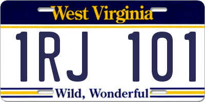 WV license plate 1RJ101