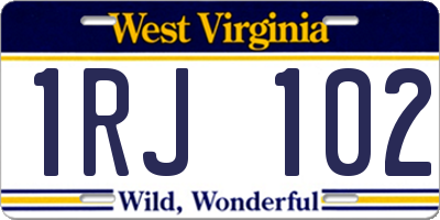 WV license plate 1RJ102