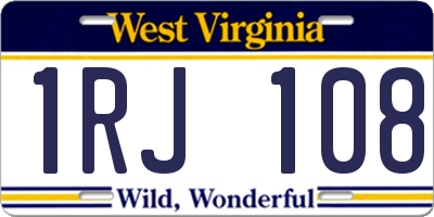 WV license plate 1RJ108