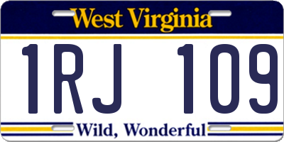 WV license plate 1RJ109