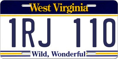 WV license plate 1RJ110
