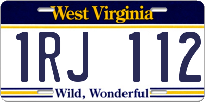 WV license plate 1RJ112