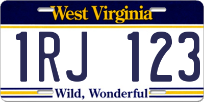 WV license plate 1RJ123