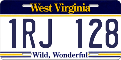 WV license plate 1RJ128