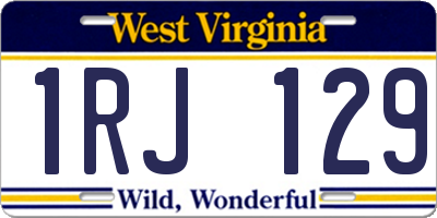 WV license plate 1RJ129