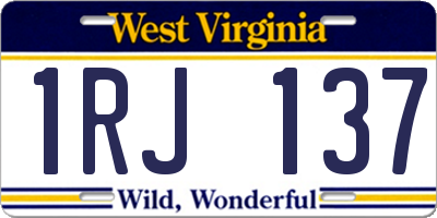 WV license plate 1RJ137