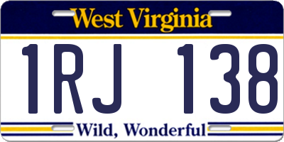 WV license plate 1RJ138