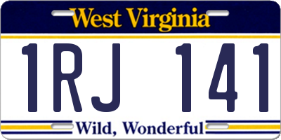 WV license plate 1RJ141