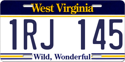WV license plate 1RJ145