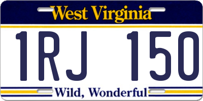 WV license plate 1RJ150
