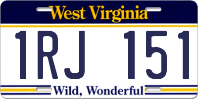 WV license plate 1RJ151