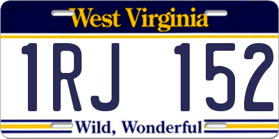 WV license plate 1RJ152