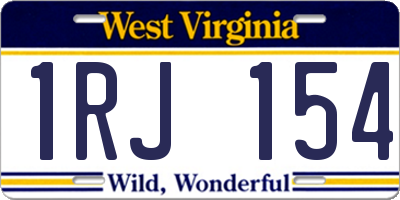WV license plate 1RJ154