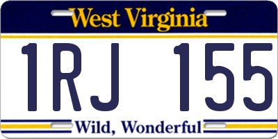 WV license plate 1RJ155