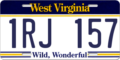 WV license plate 1RJ157