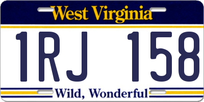 WV license plate 1RJ158