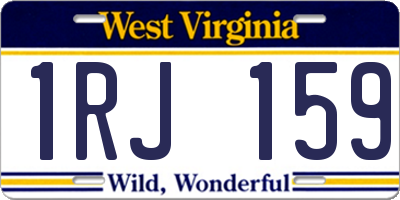 WV license plate 1RJ159