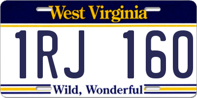 WV license plate 1RJ160