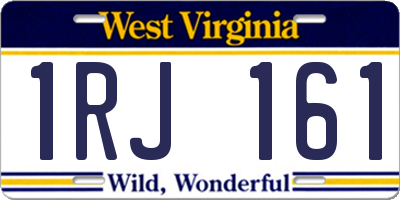 WV license plate 1RJ161
