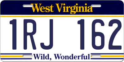 WV license plate 1RJ162